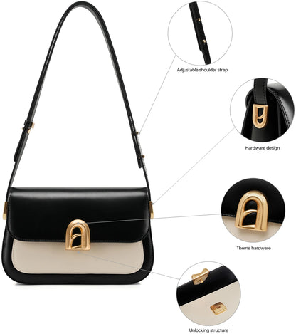 Split Leather Square Shoulder and Crossbody Bag