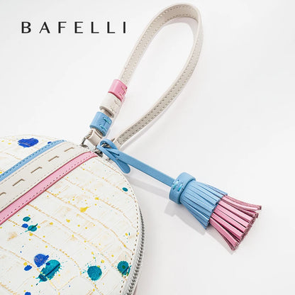 Genuine Leather Clutch – Floral Patchwork with Zipper