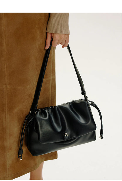 Split Leather Soft Shoulder and Crossbody Bag