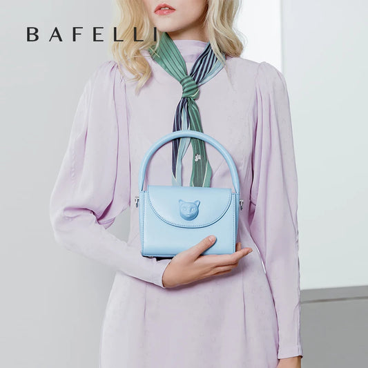 Genuine Leather Doctor-Style Mini Handbag with Flap