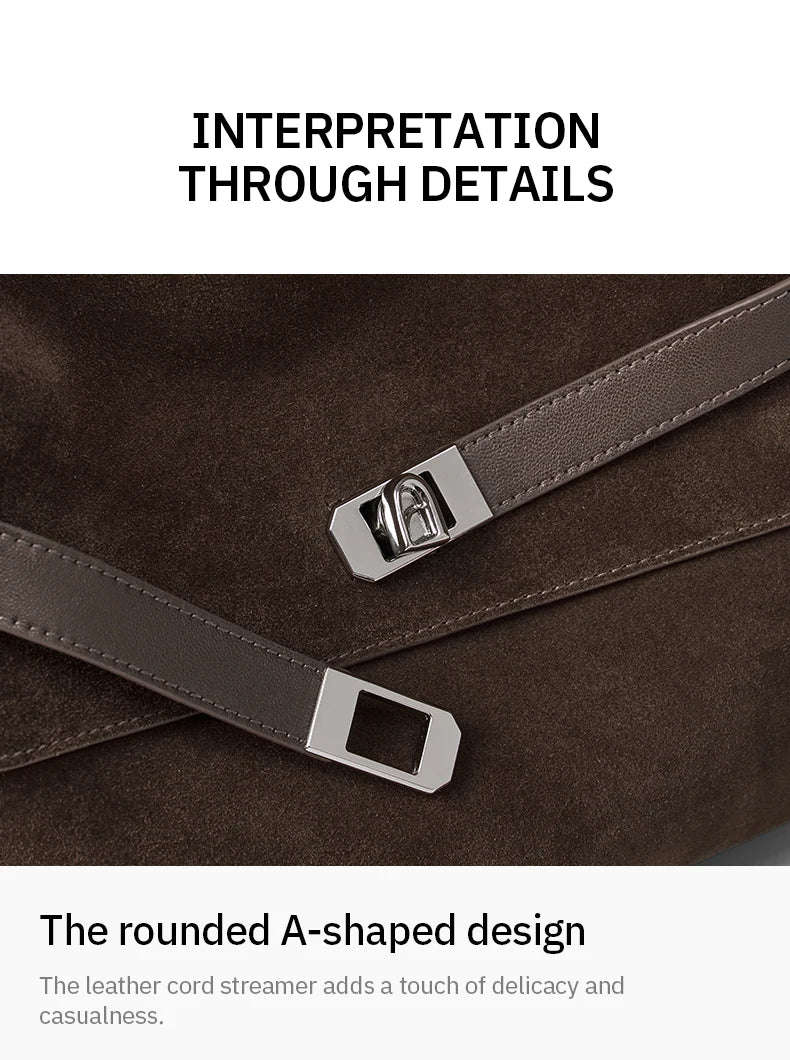 Split Leather Shoulder and Crossbody Tote