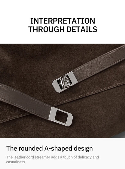 Split Leather Shoulder and Crossbody Tote