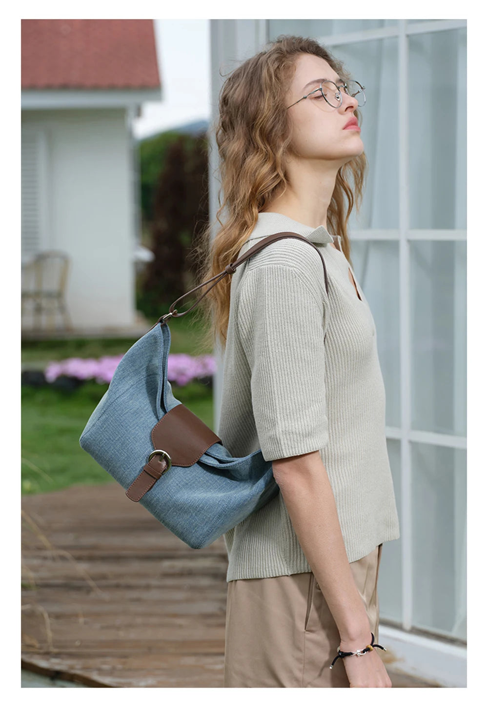 Split Leather Soft Tote Shoulder Crossbody Bag