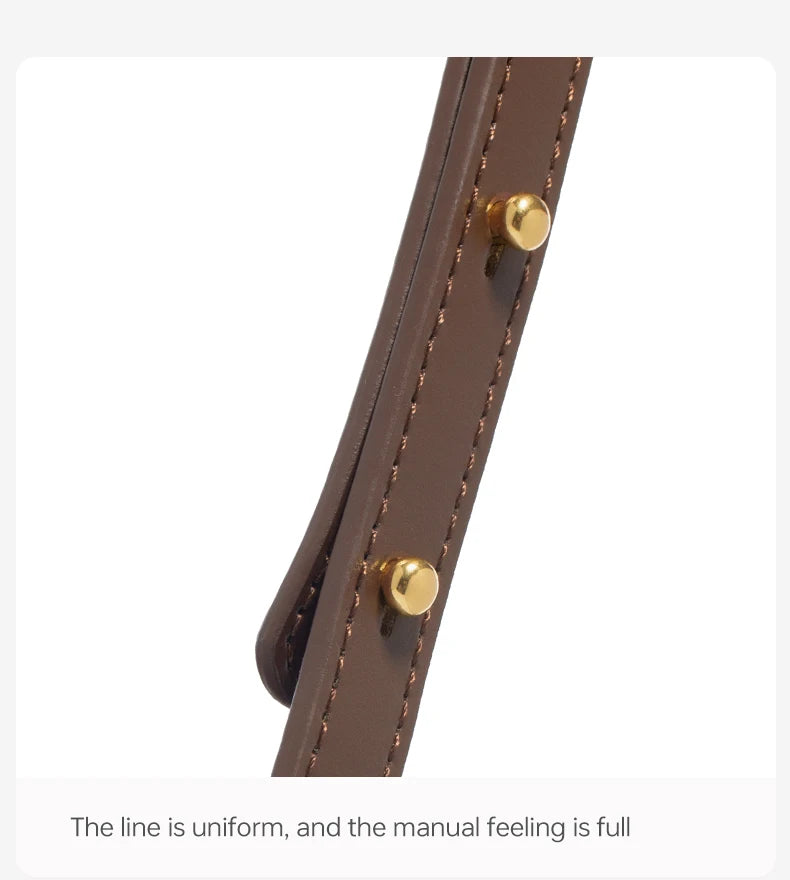 Split Leather Square Shoulder and Crossbody Bag