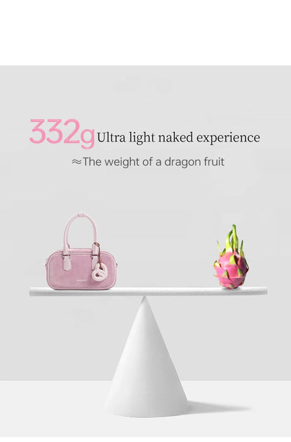 Split Leather Bowling Shoulder and Crossbody Tote