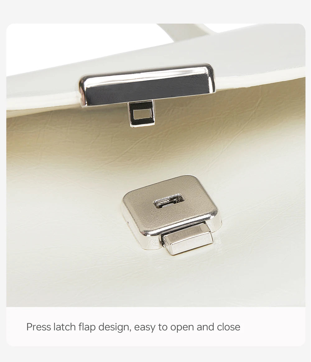 Split Leather Compact Square Tote