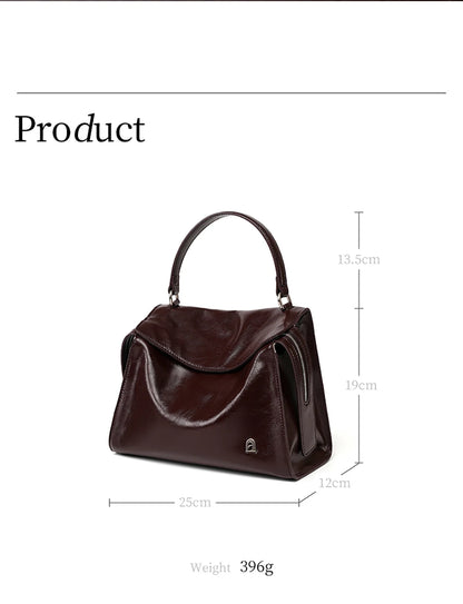 Genuine Leather Shoulder and Crossbody Tote