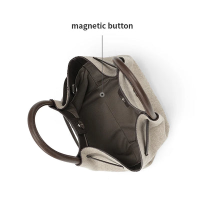 Cotton Dual-Handle Tote Shoulder and Crossbody Bag