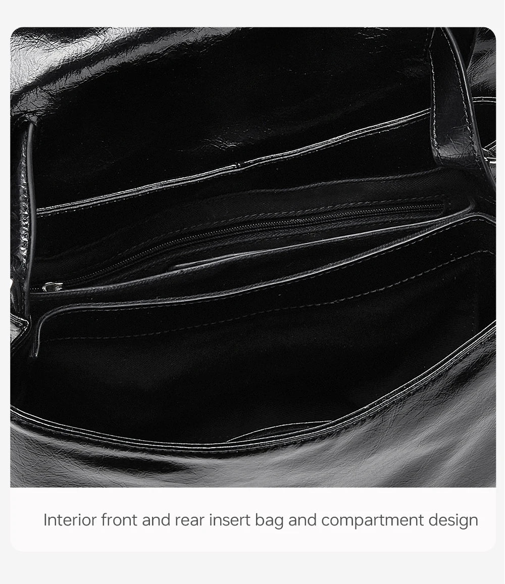 Split Leather Shoulder Crossbody Tote Bag