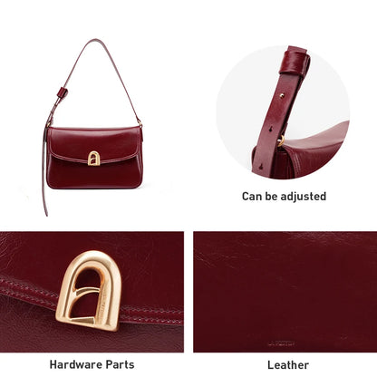 Split Leather Soft Square Shoulder Tote