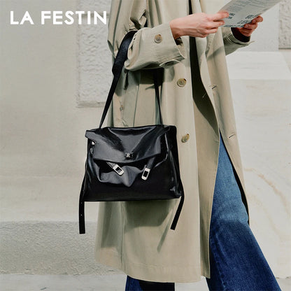 Split Leather Shoulder and Crossbody Tote