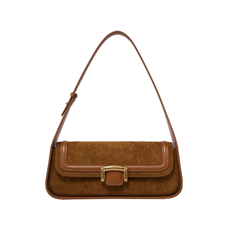 Split Leather Firm Shoulder Bag