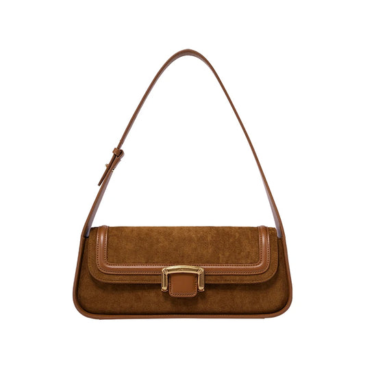 Split Leather Firm Shoulder Bag