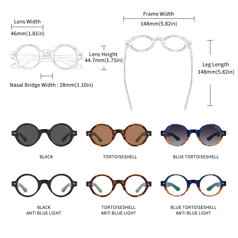 Circular Acetate Sunglasses – Polarized Mirror UV400