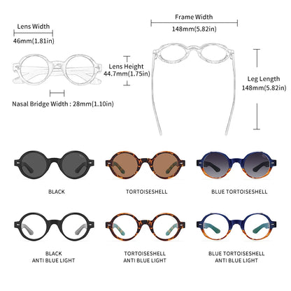 Circular Acetate Sunglasses – Polarized Mirror UV400