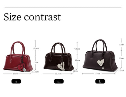 Soft Split Leather Small Tote Shoulder Bag