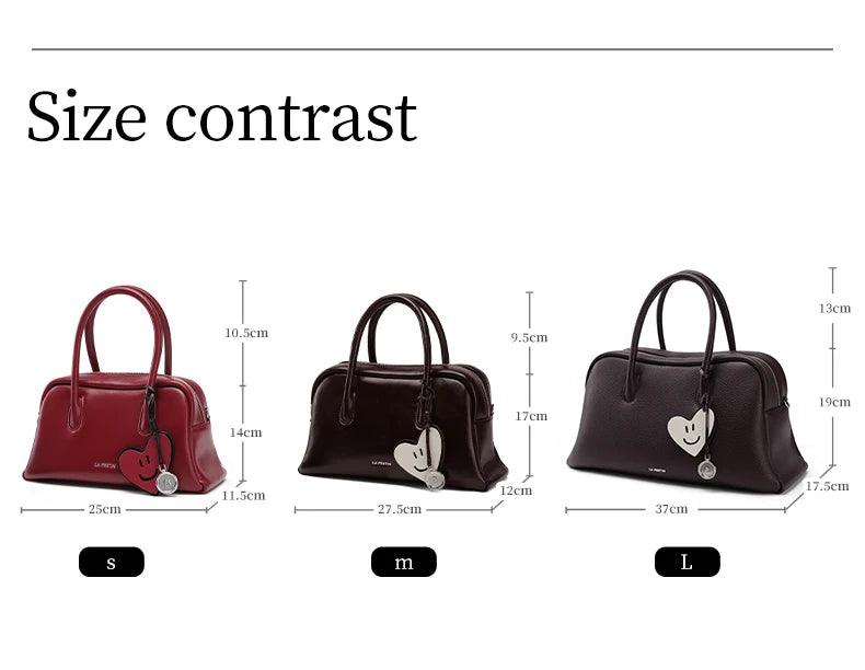 Split Leather Compact Shoulder and Crossbody Tote