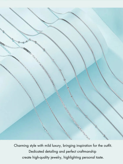 Sterling Silver Adjustable Chain Necklace – Lobster Clasp