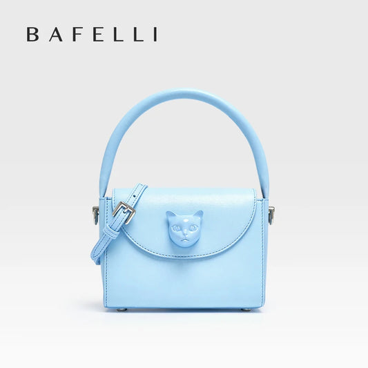 Genuine Leather Doctor-Style Mini Handbag with Flap
