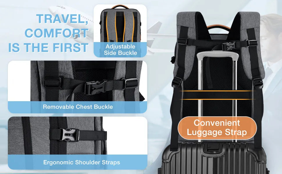 PVC Softback Laptop Backpack with Expandable Capacity