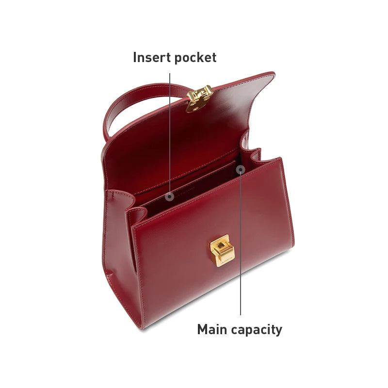 Split Leather Square Tote Bag