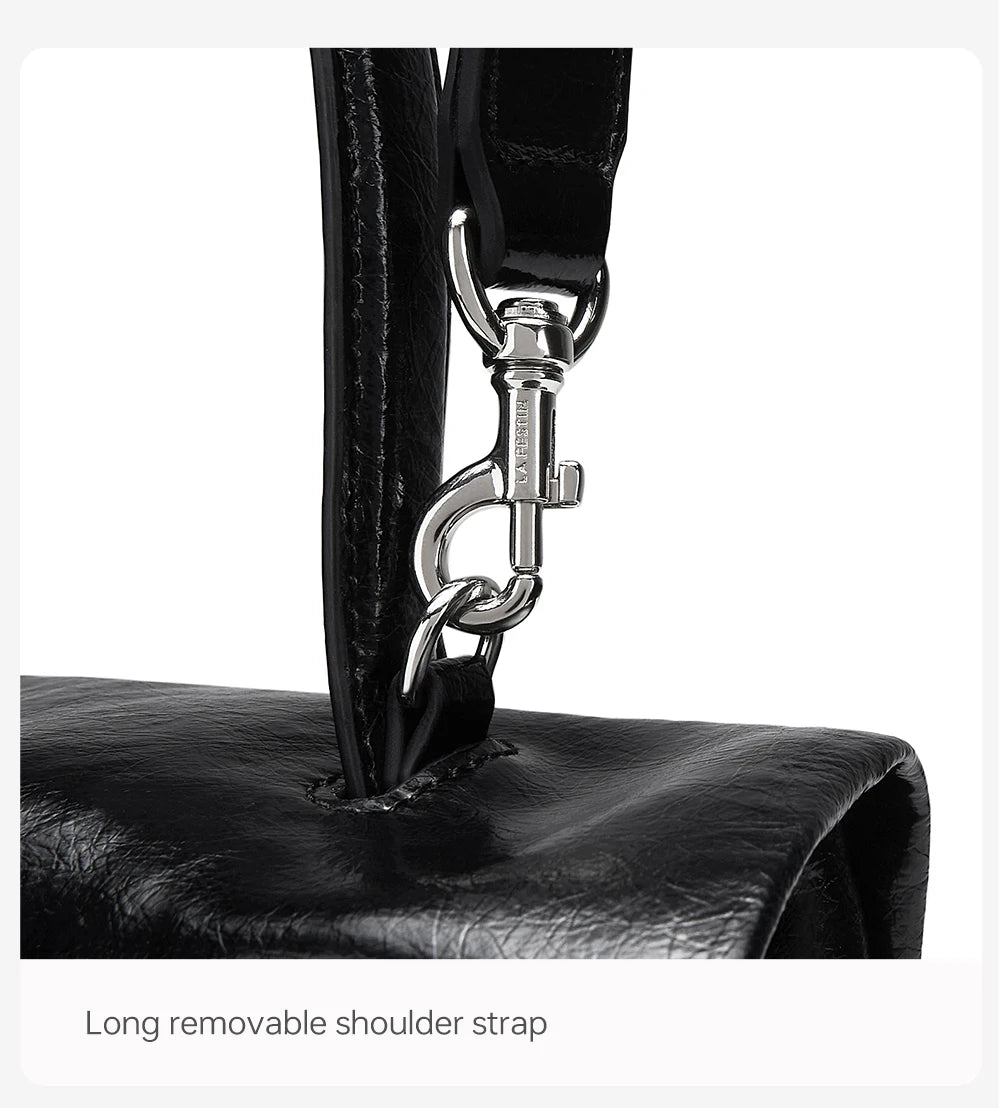 Split Leather Shoulder Crossbody Tote Bag