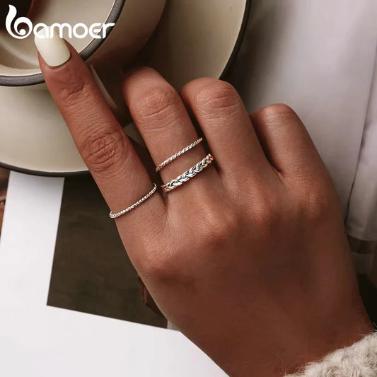 925 Sterling Silver Twisted Eternity Ring with Braided Texture