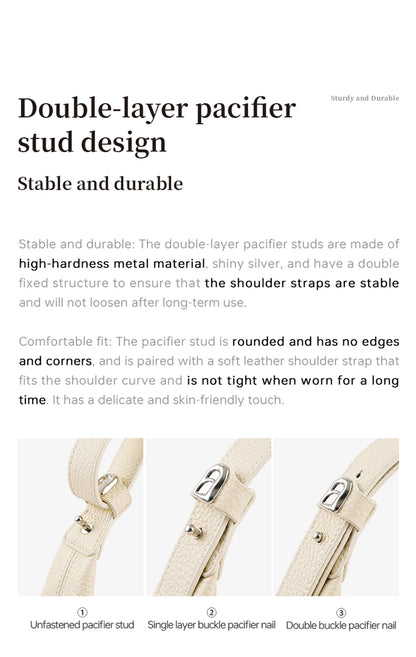 Genuine Leather Half Moon Shoulder and Crossbody Tote