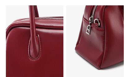 Soft Split Leather Small Tote Shoulder Bag