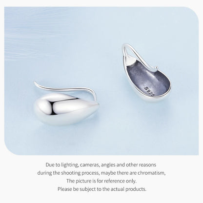 Glossy Waterdrop Stud Earrings – 925 Sterling Silver