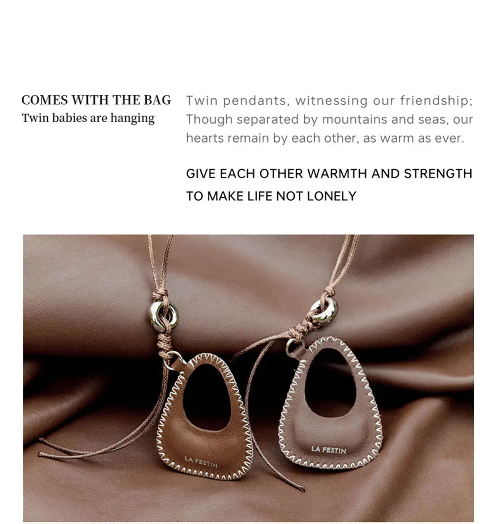 Genuine Leather Curved Tote Bag