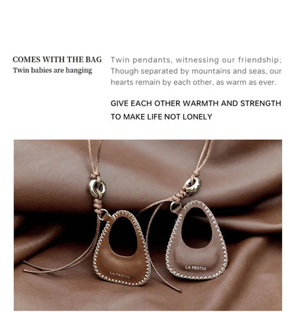 Genuine Leather Curved Tote Bag