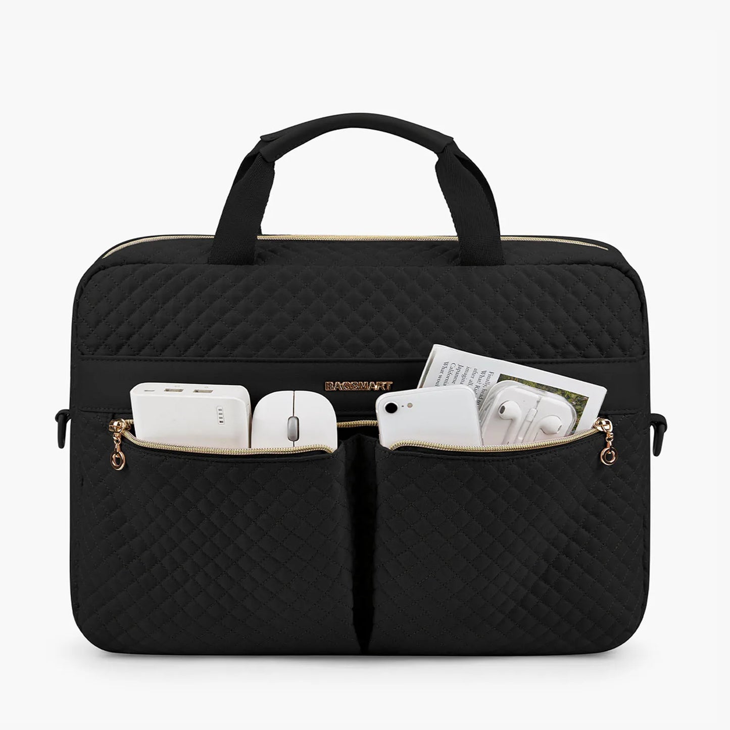 Nylon Structured Laptop Briefcase and Shoulder Bag