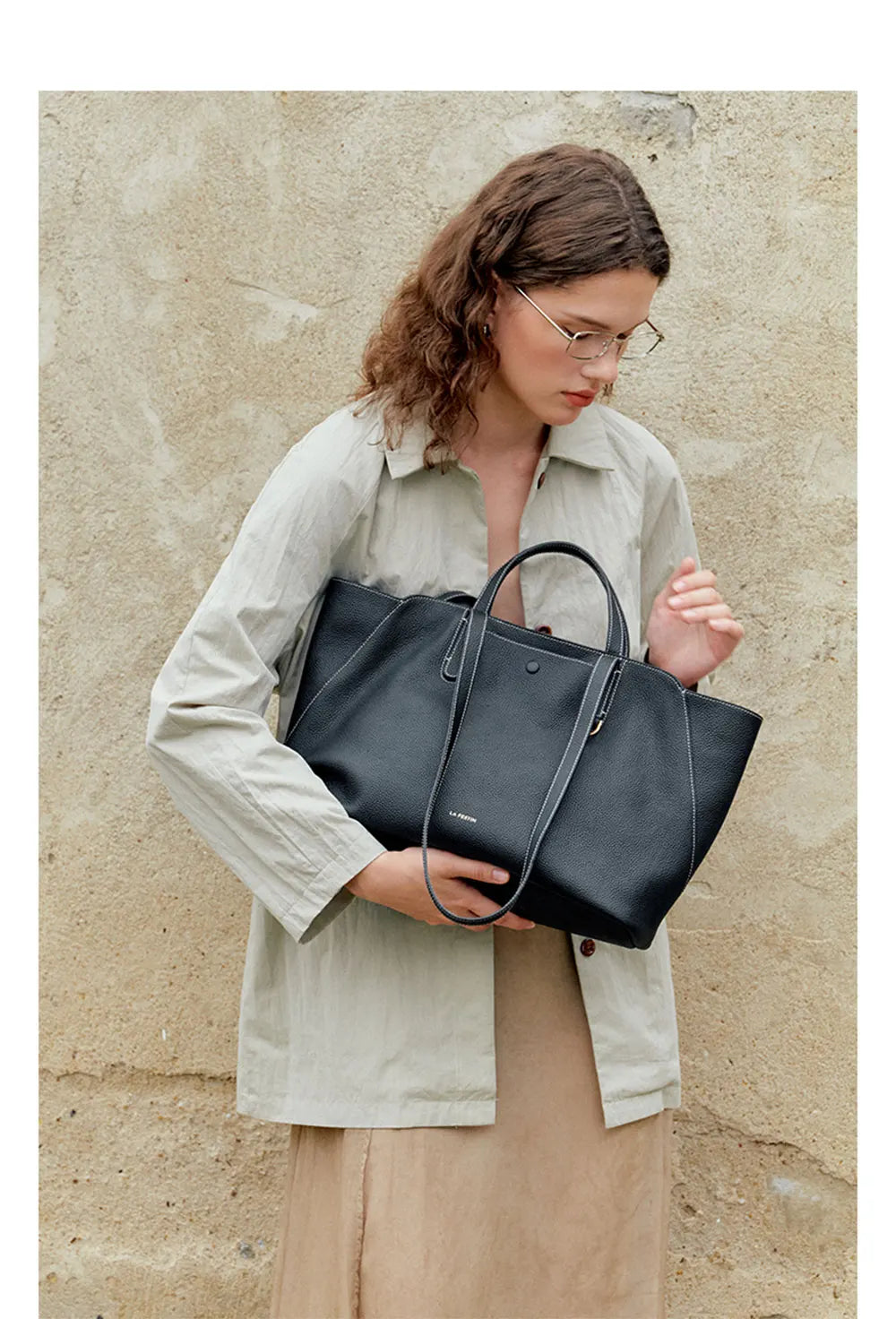 Genuine Leather Tote Shoulder Bag