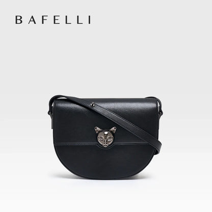 Genuine Cow Leather Saddle Crossbody Bag