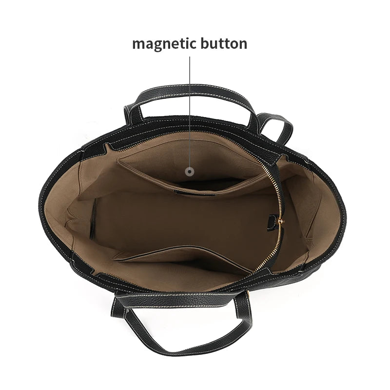 Genuine Leather Tote Shoulder Bag