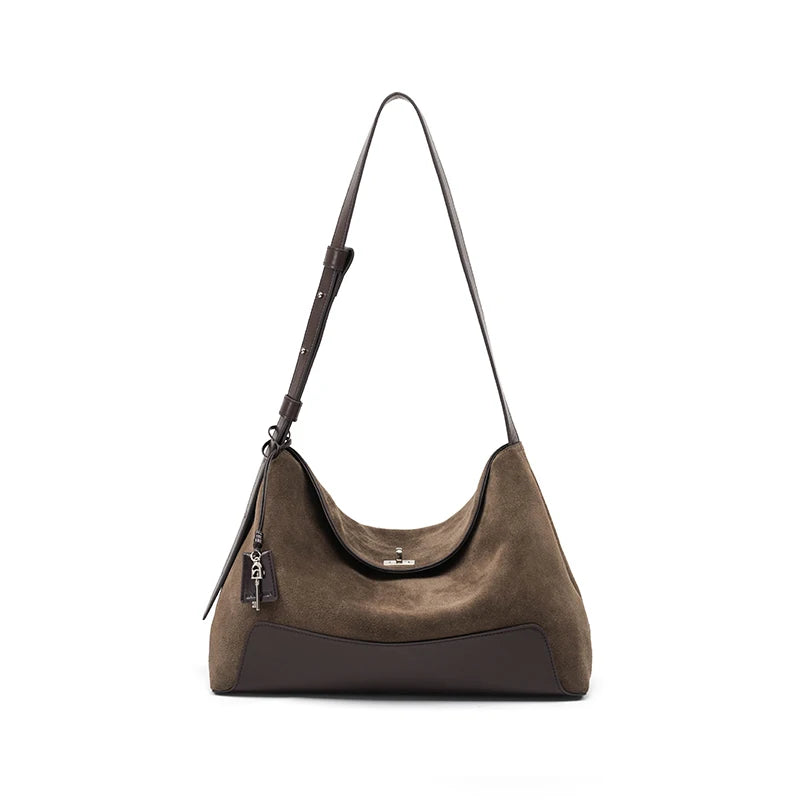 Split Leather Shoulder and Handbag Tote