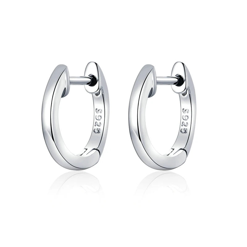 Star Hoop Earrings – Sterling Silver with Oxidized Finish