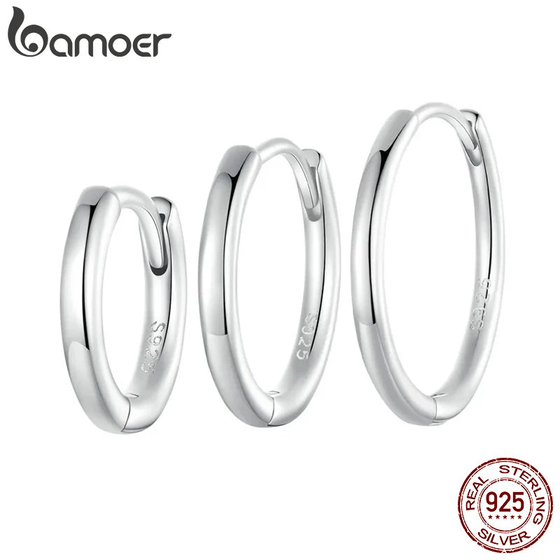Minimalist Hoop Earrings – 925 Sterling Silver for Multiple Piercings
