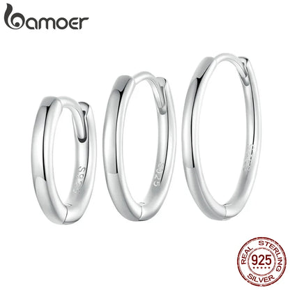 Minimalist Hoop Earrings – 925 Sterling Silver for Multiple Piercings