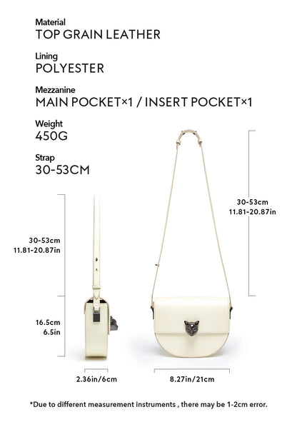 Genuine Cow Leather Saddle Crossbody Bag