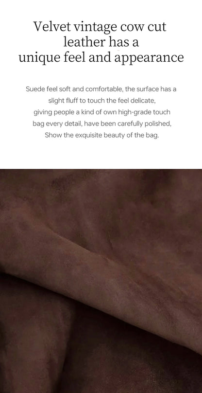 Split Leather Boston Handbag