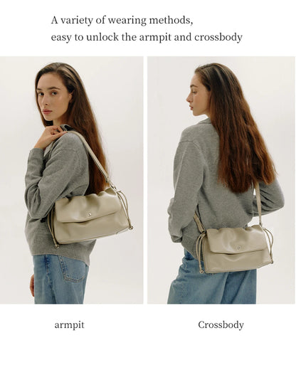 Split Leather Soft Shoulder and Crossbody Bag