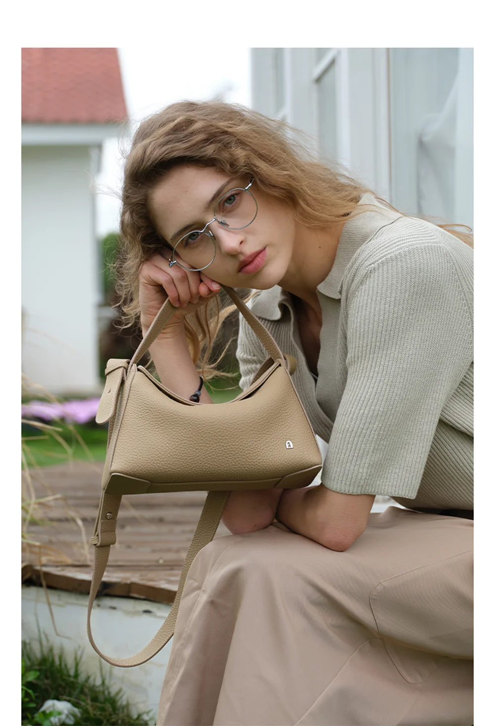 Soft Genuine Leather Mini Tote Crossbody