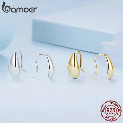 Glossy Waterdrop Stud Earrings – 925 Sterling Silver