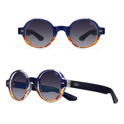 Circular Acetate Sunglasses – Polarized Mirror UV400