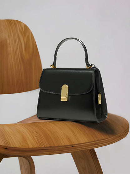 Split Leather Square Tote Bag