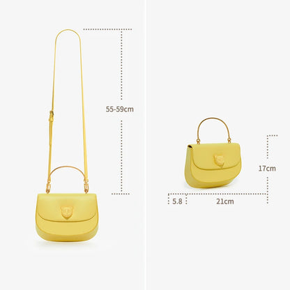 Half Moon Crossbody Bag – Genuine Leather Flap Style