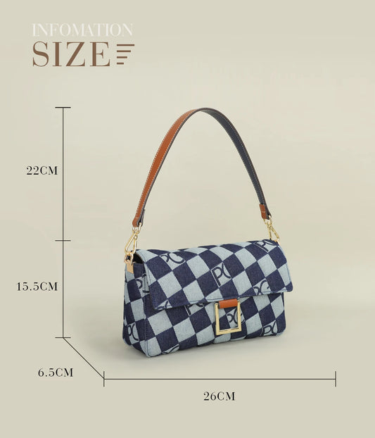 Bright Crossbody Bag – Elegant PU Satchel with Embroidery and Rivet Detail