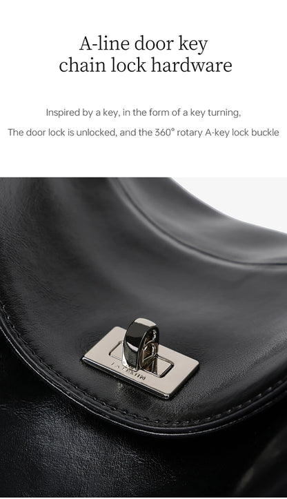 Split Leather Shoulder and Crossbody Tote Bag